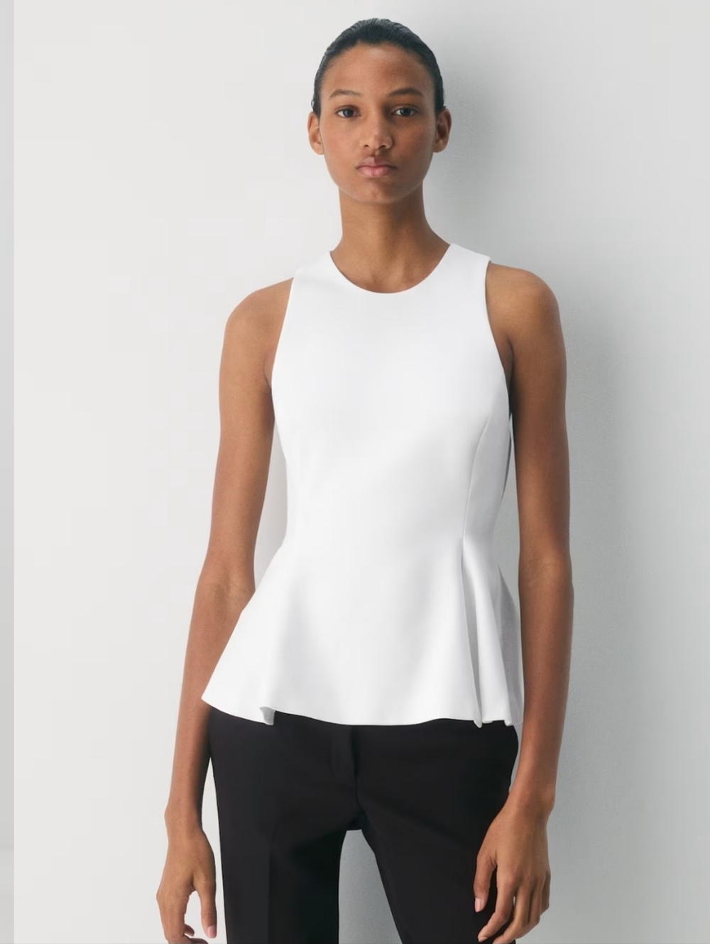 NWT Aritzia White Sleeveless Peplum Top - Size 4